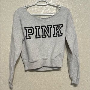 XS Pink brand white Sweater black lettering